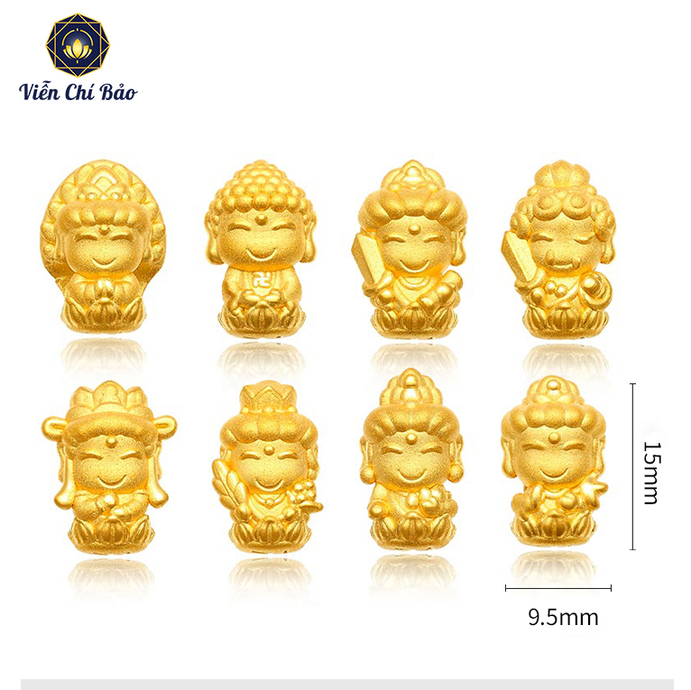 Charm Phật Hộ Mệnh 12 Con Giáp Vàng 24K