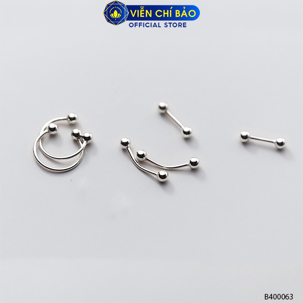 Khuyên tai bạc nữ hình trái châu đính đá BTN0245 - Trang Sức TNJ