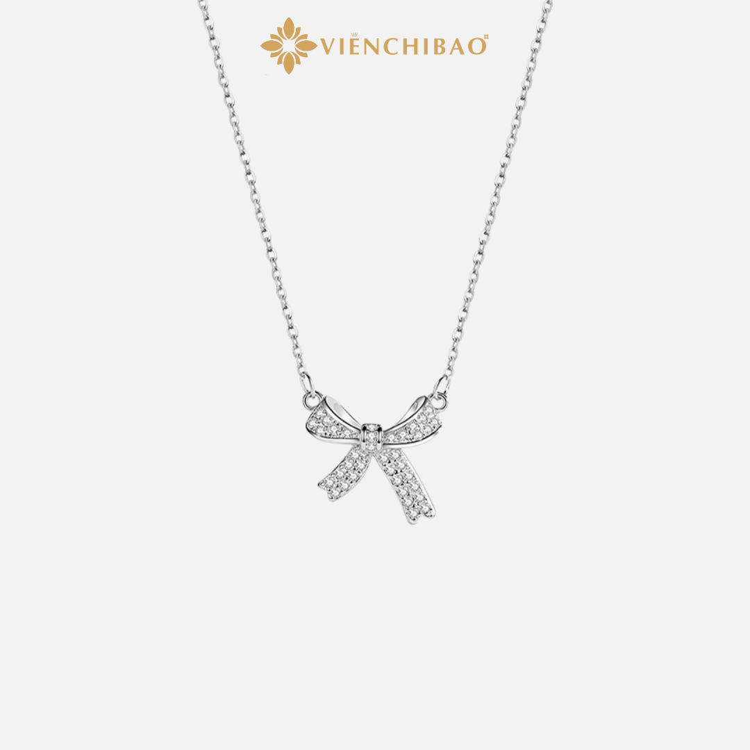 Dây chuyền nơ đính đá - Viễn Chí Bảo | D400472