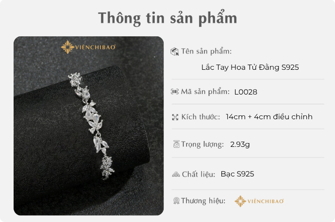Lắc tay hoa tử đằng đính đá - Viễn Chí Bảo - L0028 1 D401097 Done 2 3