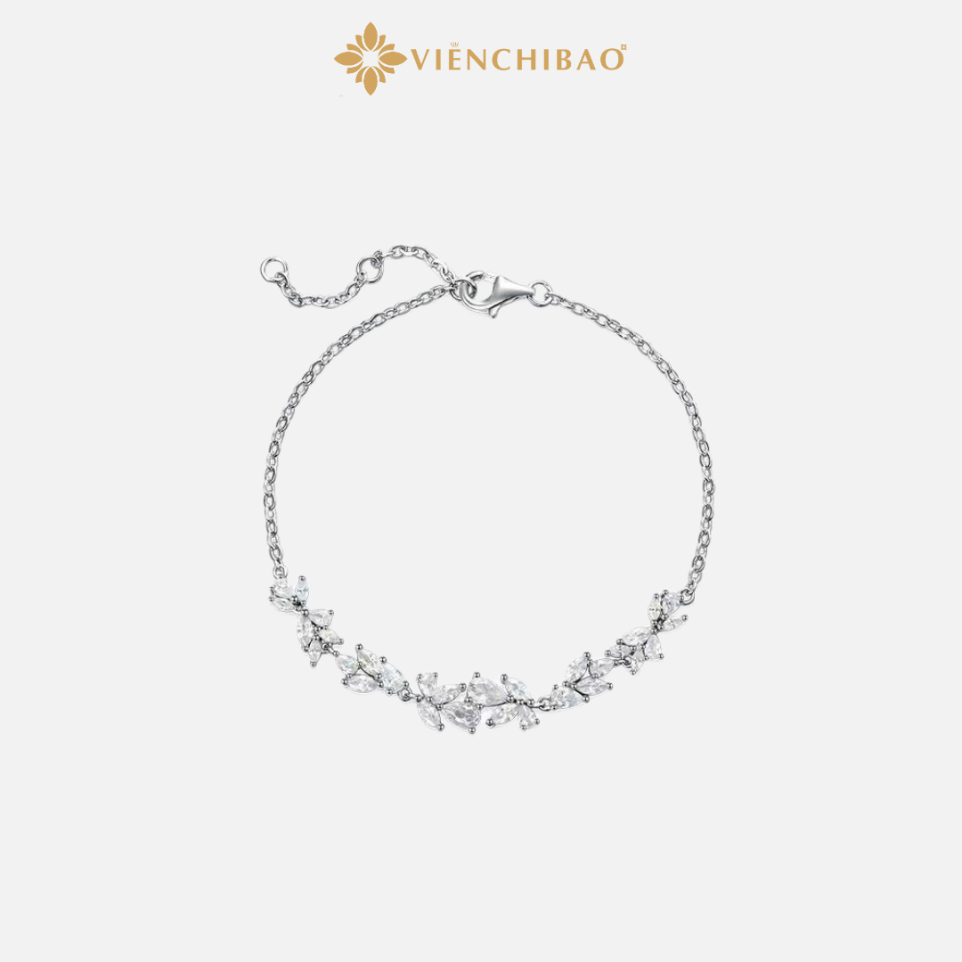 Lắc tay hoa tử đằng đính đá - Viễn Chí Bảo - L0028