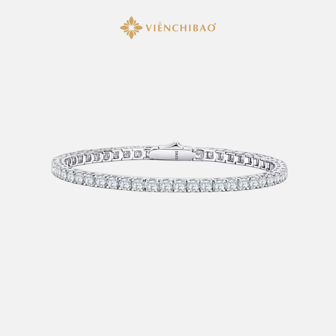 Lắc Tay Tennis Moissanite đá 4li - Viễn Chí Bảo | L100942