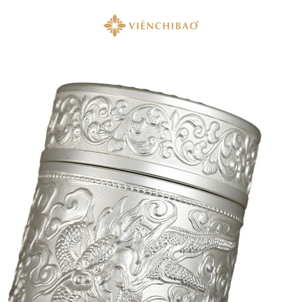 Bình Đựng Nước Họa Tiết Thiên Long Bạc - Viễn Chí Bảo 3 52