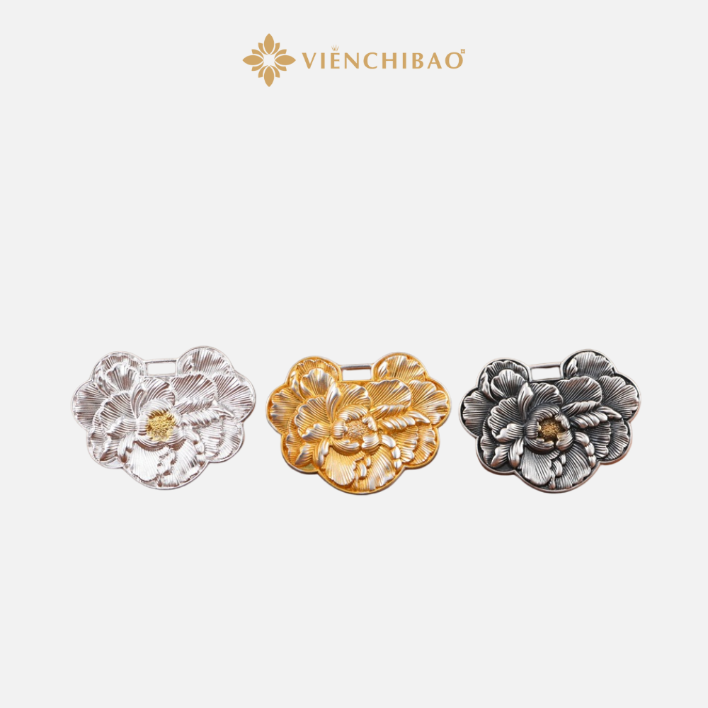 Mặt dây chuyền Hoa Mẫu Đơn Bạc S999 - Viễn Chí Bảo