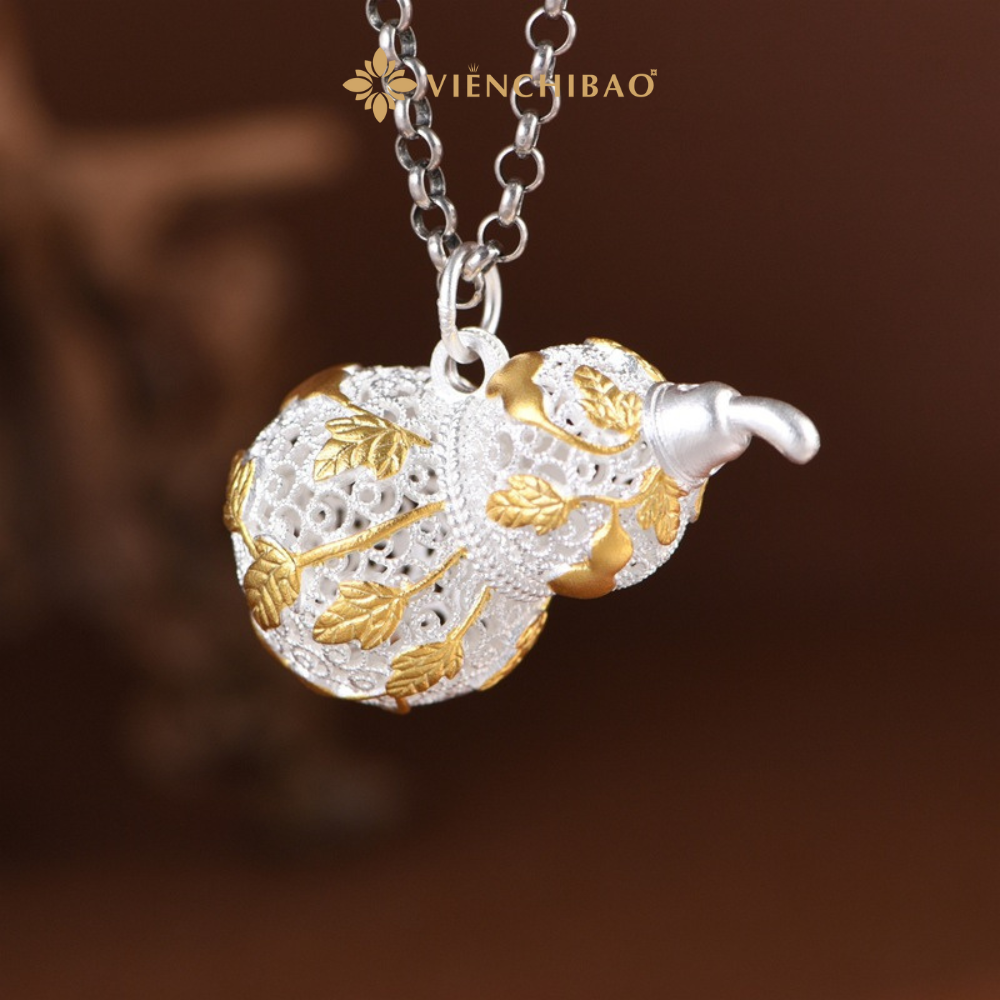 Mặt dây chuyền Hồ Lô Bạc S999 mạ vàng - Viễn Chí Bảo 2 68