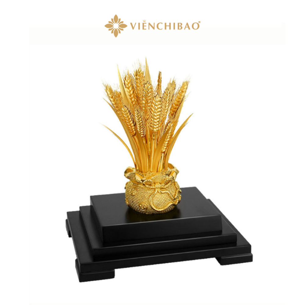 Hũ Lúa Thần Tài Mạ Vàng 24K - Viễn Chí Bảo 1 Cay lua ma vang 3