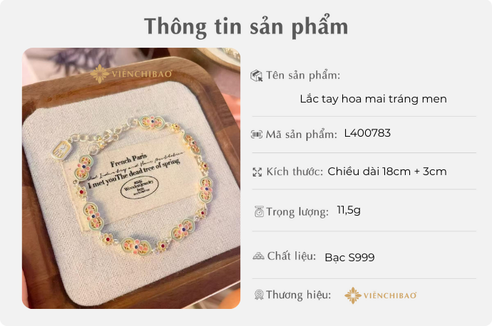 LẮC TAY HOA MAI TRÁNG MEN - VIỄN CHÍ BẢO - L400783 1 D401097 Done 2