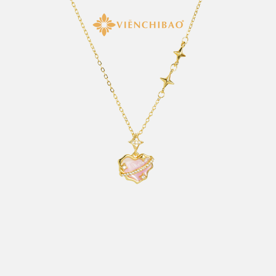 Dây chuyền trái tim hành tinh phát sáng S925 - Viễn Chí Bảo - D401097
