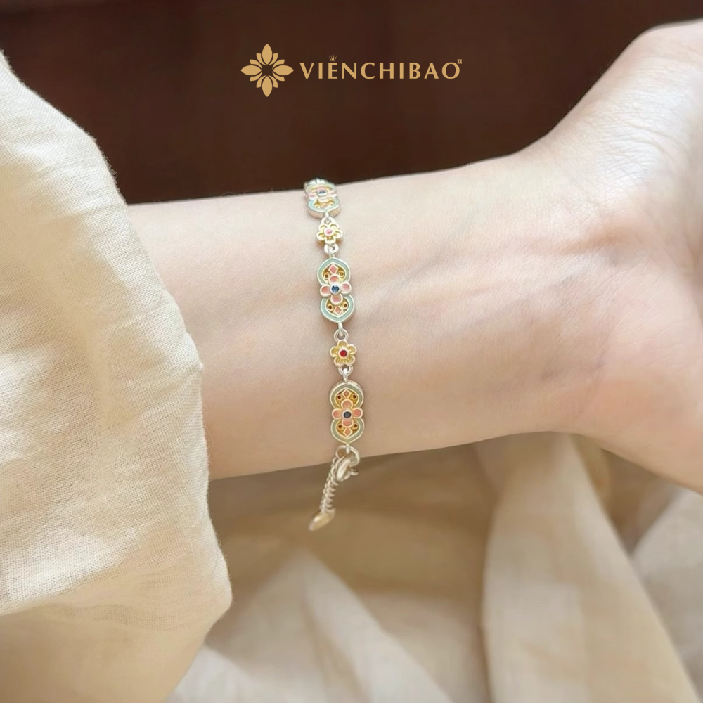LẮC TAY HOA MAI TRÁNG MEN - VIỄN CHÍ BẢO - L400783 3 Vienchibao.com 8