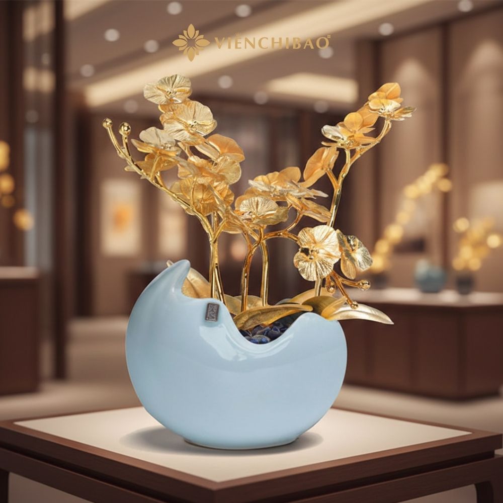 Tiểu Cảnh Kim Lan Phú Quý Dát Vàng 24K - Viễn Chí Bảo 3 Tieu Canh lan 3