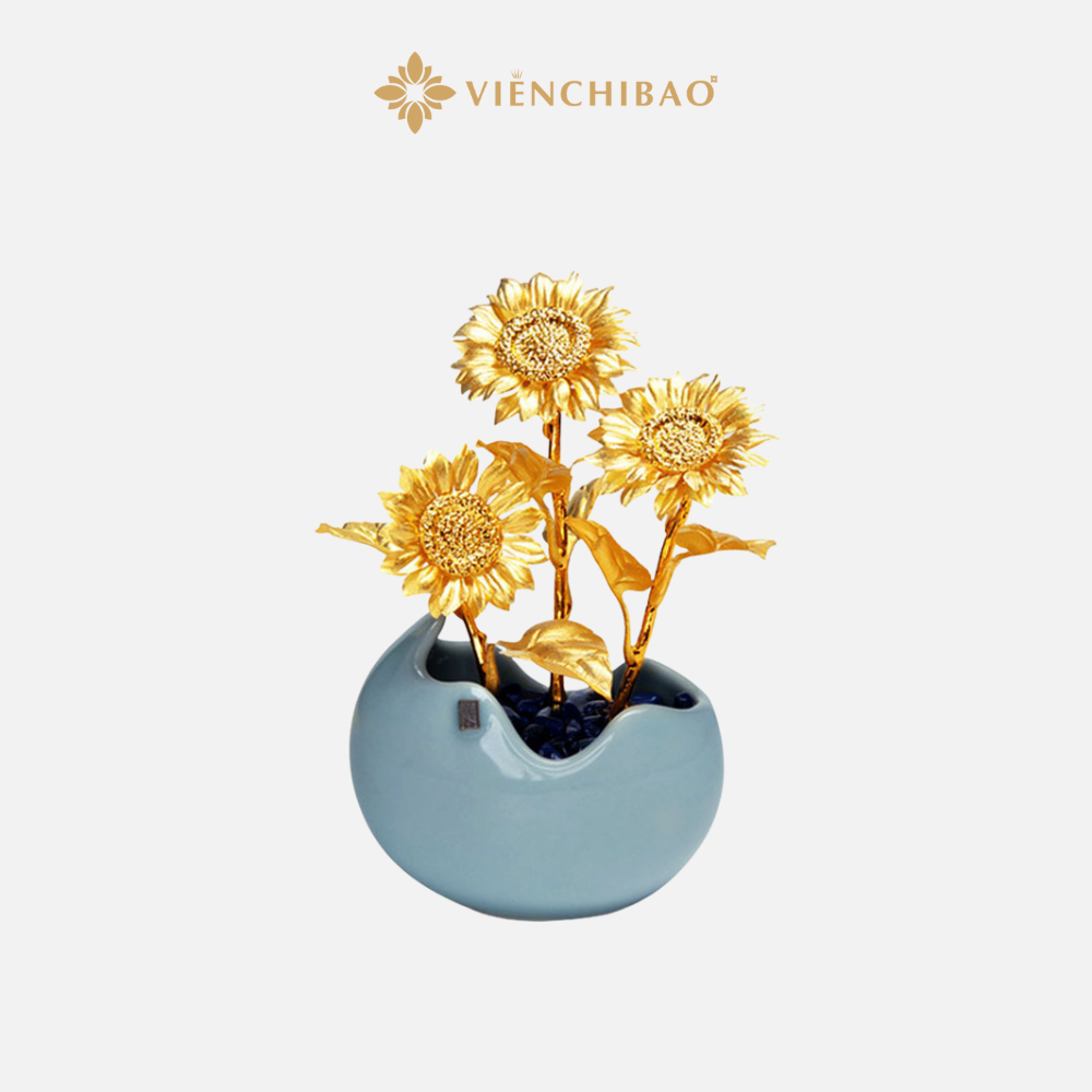 Tiểu Cảnh Hướng Dương Hướng Dát Vàng 24K - Viễn Chí Bảo 5 Tieu canh huong duong 4