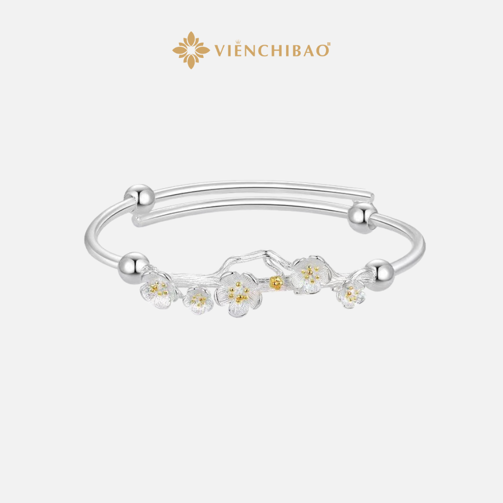 KIỀNG TAY HOA NHÀI S999 BẢN KÍN - VIỄN CHÍ BẢO - K400031