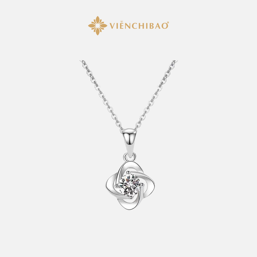 DÂY CHUYỀN HOA 4 CÁNH MOISSANITE 6.5LI - VIỄN CHÍ BẢO - D0009