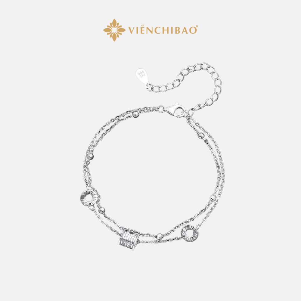 LẮC TAY HAI DÂY MẶT TRÒN EO THẮT S999 - VIỄN CHÍ BẢO - L0019