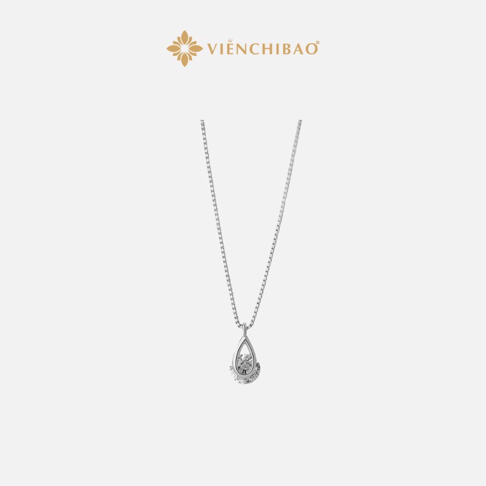 DÂY CHUYỀN GIỌT NƯỚC ĐÍNH ĐÁ CZ S925 - VIỄN CHÍ BẢO - D0010-00-S-WH
