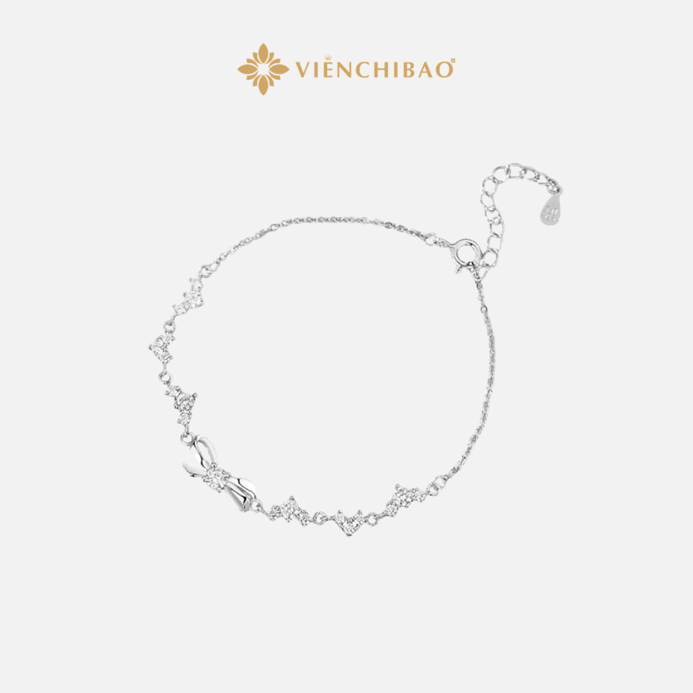 LẮC TAY NƠ ĐÍNH ĐÁ CZ S999 - VIỄN CHÍ BẢO - L0010