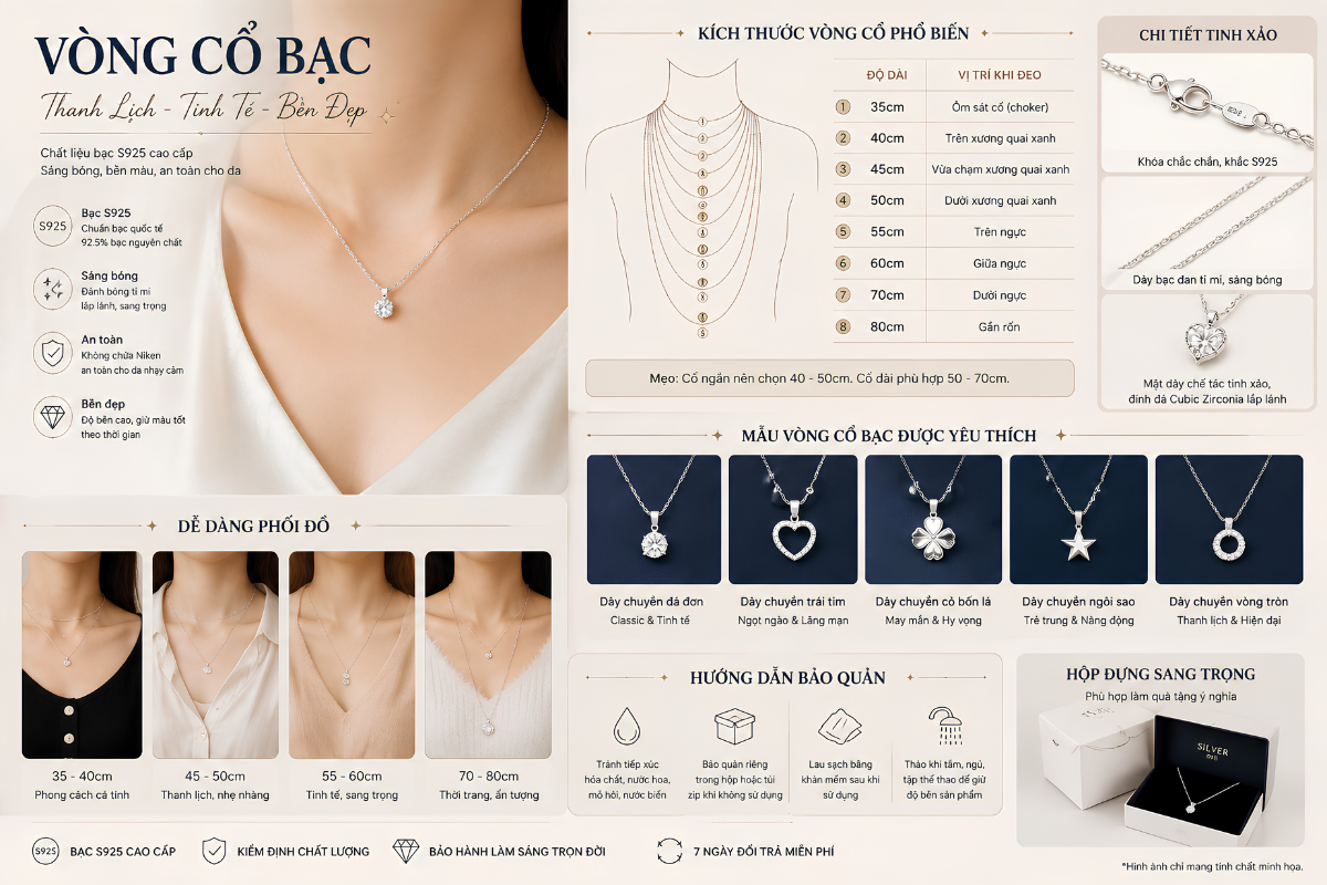 Có Nên Đeo Vòng Cổ Bạc Hằng Ngày Không? Ưu Điểm Và Lưu Ý 1 vòng cổ bạc