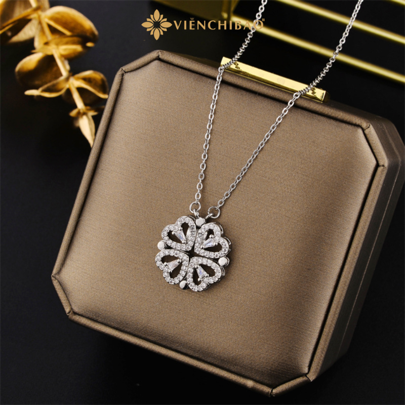 Dây chuyền bạc nữ đẹp, sang trọng – Xu hướng trang sức được yêu thích nhất hiện nay 3 Dây chuyền bạc nữ cỏ 4 lá