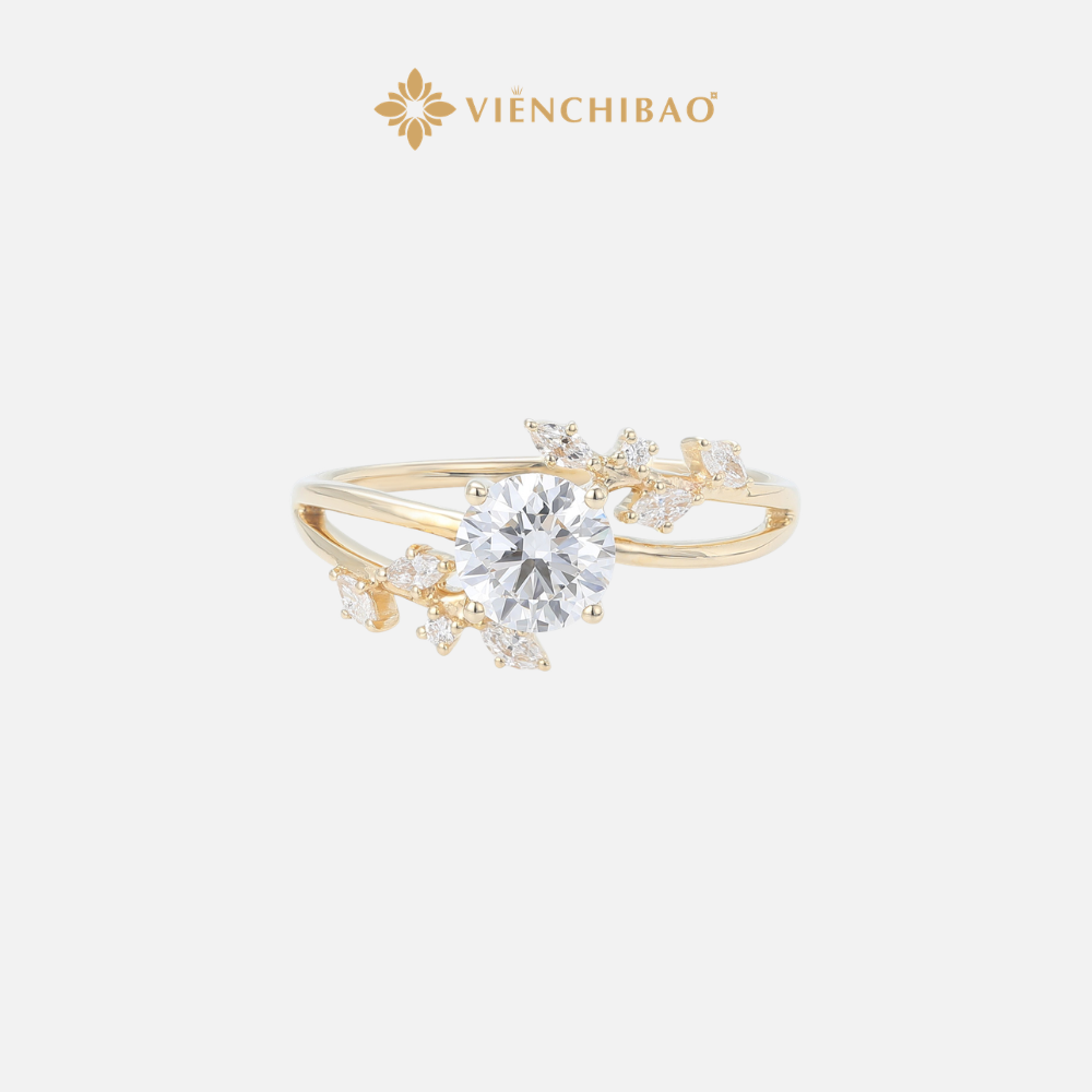 NHẪN KIM VŨ ĐÍNH MOISSANITE 7LY S925 - VIỄN CHÍ BẢO - N0002