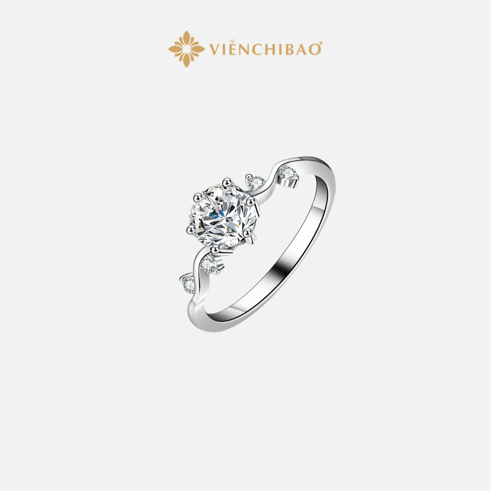 NHẪN GIỌT SƯƠNG BAN MAI S925 ĐÍNH MOISSANITE 6.5LI - VIỄN CHÍ BẢO - N0003