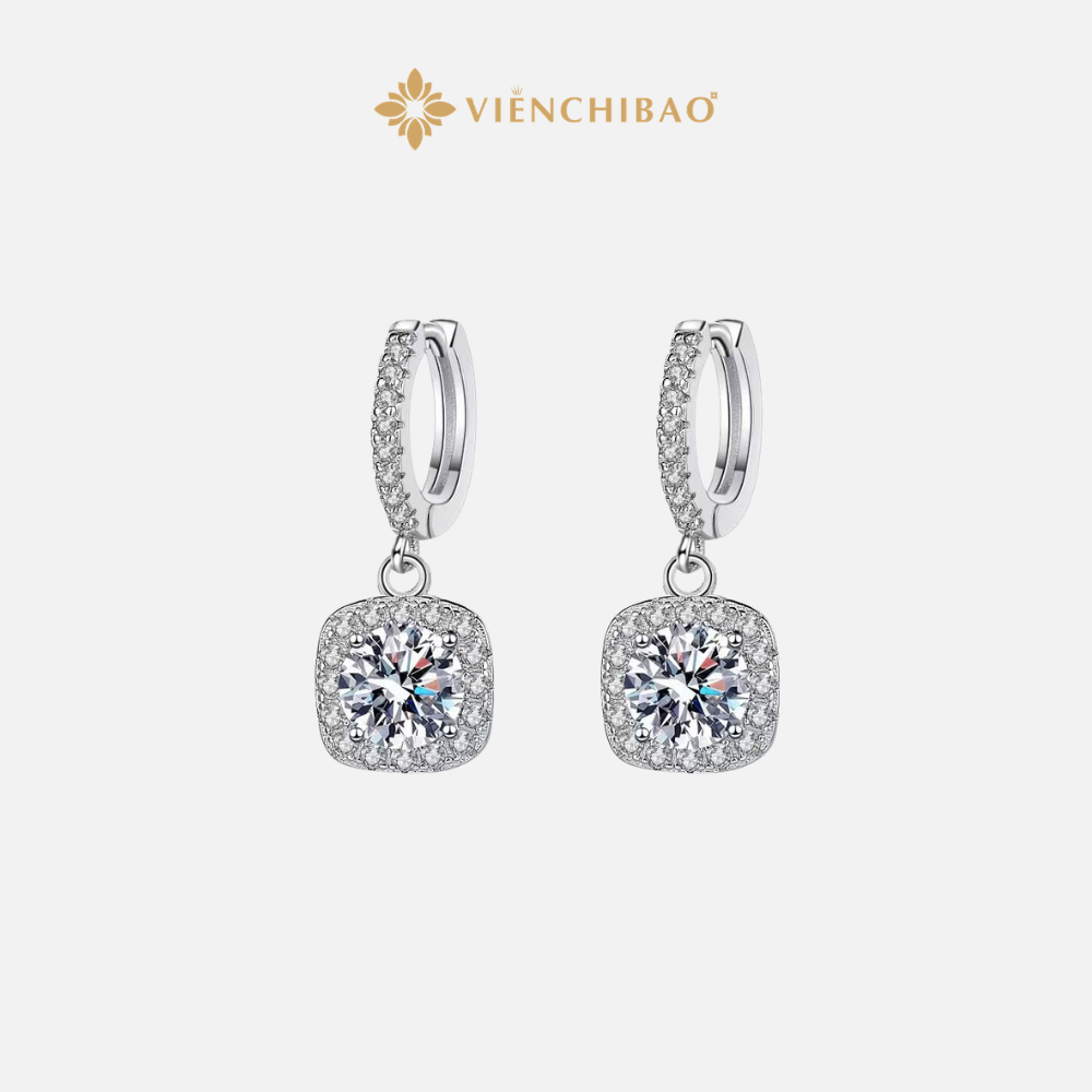 BÔNG TAI GIỌT TRĂNG S925 ĐÍNH ĐÁ MOISSANITE 6.5LI - VIỄN CHÍ BẢO - B0032