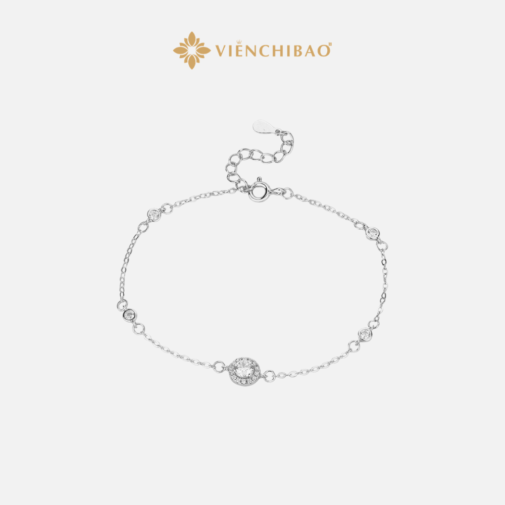 LẮC TAY HOA CÚC ĐÍNH ĐÁ ZIRCON S999 - VIỄN CHÍ BẢO - L0017
