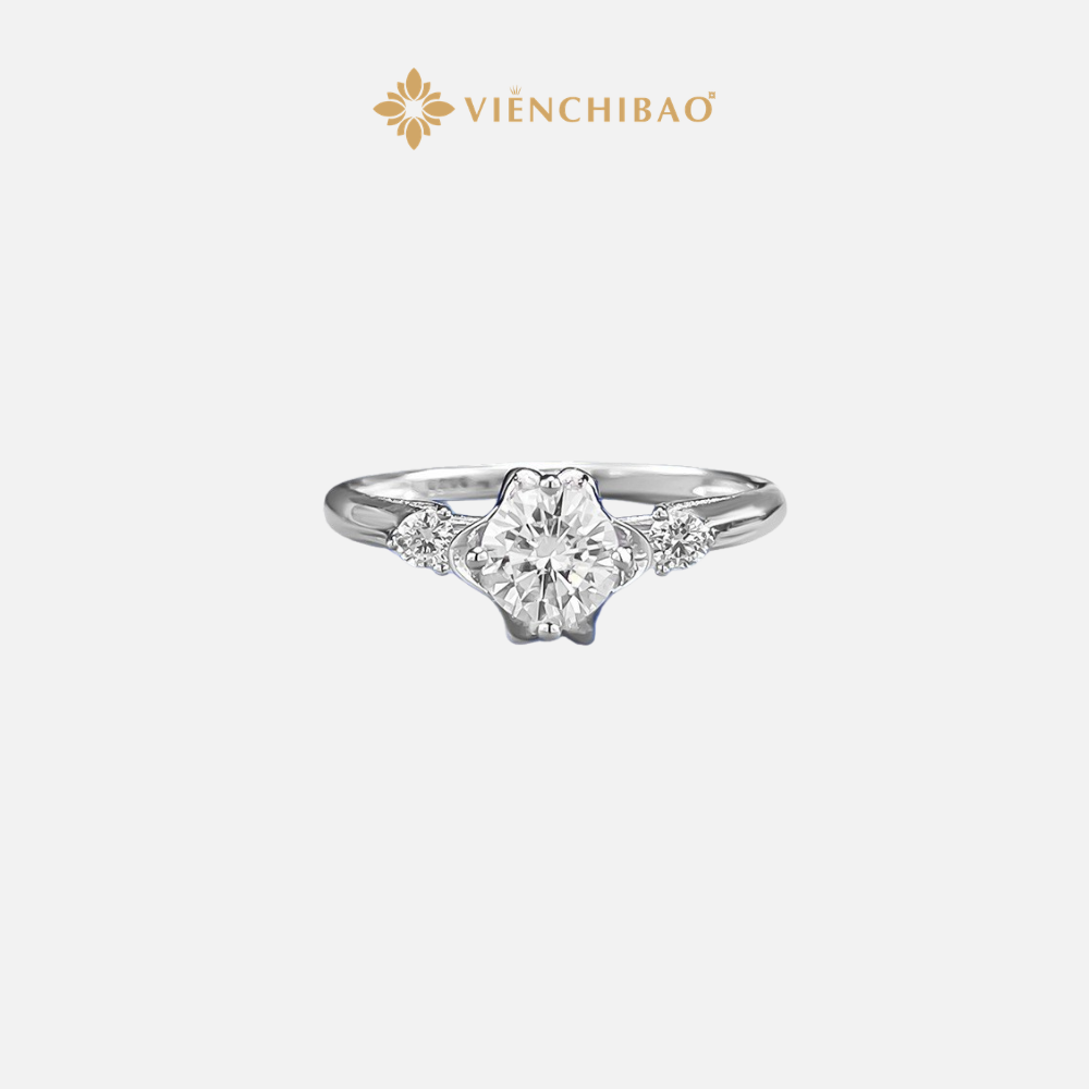 NHẪN HOA KẾT TÌNH S925 ĐÍNH MOISSANITE - VIỄN CHÍ BẢO - N0055