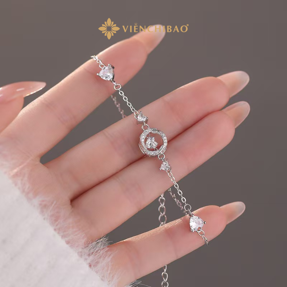 LẮC TAY TIM NGÂN ĐÍNH ĐÁ CZ S999 - VIỄN CHÍ BẢO - L0044 2 Vienchibao.com 35 8