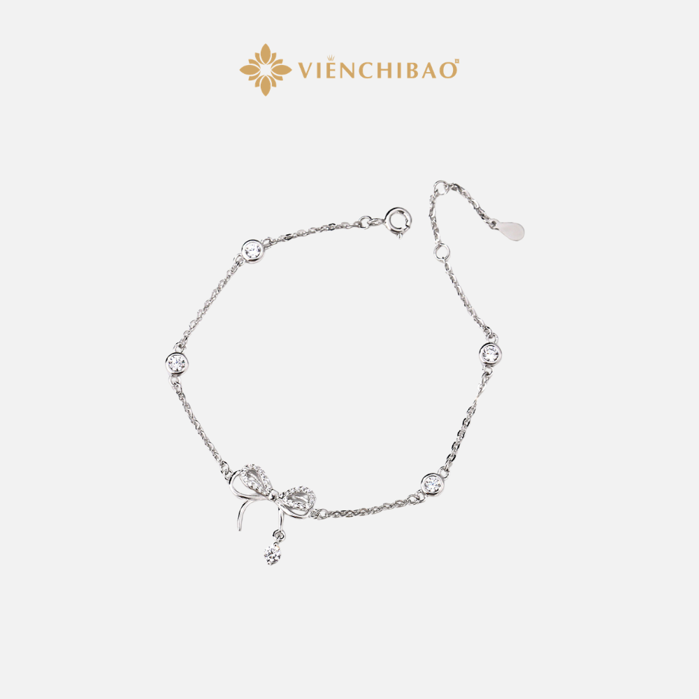 LẮC TAY NƠ TIỂU THƯ ĐÍNH ĐÁ S925 - VIỄN CHÍ BẢO - L0033