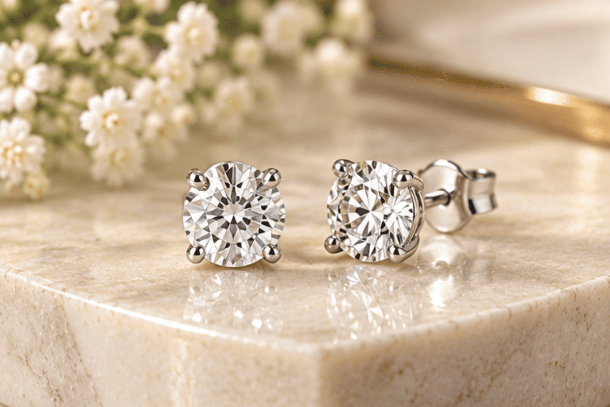 Bông Tai Đẹp: Điểm Chạm Tinh Tế Tôn Vinh Nét Riêng 2 Bông tai đính đá moissanite